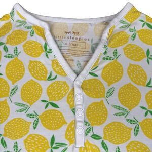 Little Sleepies XS Lemon Print Short Sleeve Henley Pajama Top Tee Shirt Pjs Cozy